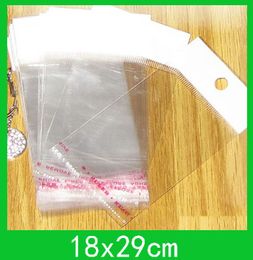 hanging hole poly packing bags (18x29cm) with self adhesive seal opp bag /poly wholesale 200pcs/lot