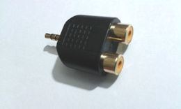 6 x Gold Plated 3.5mm stereo Audio Plug to 2 RCA female jack Y Splitter connectr