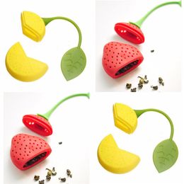 4pcs Silicone Tea Ball Bag Strainer Strawberry Herbal Spice Infuser Filter Tool #R571