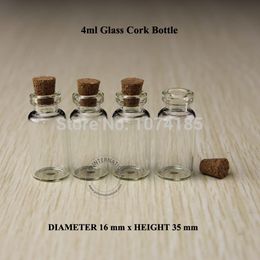 100pcs x 4ml Small Glass Bottles Sample Vials Mini Jars With Corks Stoppers Test Tube with Wood Cork