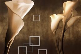 Retro papel de parede Calla lily Wallpaper For Walls 3 D Living Room Bedroom Background