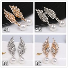 Stud earrings silver gold plated tone Angel Wing Jewellery elegant hypo allergenic accessories fashion gift for women ladies 2016, mix items