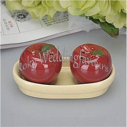 DHL FREE SHIPPING Ceramic Favours Wholesale 400PCS=200Sets Apple of My Eye Salt & Pepper Shakers Beaucoup Wedding Favours Party Table Decors