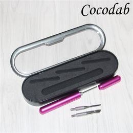Hot Sale 3 in 1 Tin dabber tool Kit Set with three types dabber caving tool for wax silicone bong smoking accessories DHL