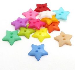 1300pcs/bag or set Buttons 12/15/20mm two holes plastic Star shaped for handmade Gift Box Scrapbook Craft DIY Sewing accessories decoration