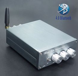 Freeshipping TPA3116 2.0 Bluetooth 4.0 Hifi Audio Digital Power Amplifier 50W+50W 12V Finished Amplificador Home AMP Sliver