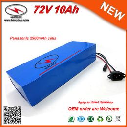 Custom 72V Lithium Battery Pack 72V 10Ah Battery with 84V 2A Charger for 2160W E Bike Used in 30A BMS Panasonic 18650 Cell