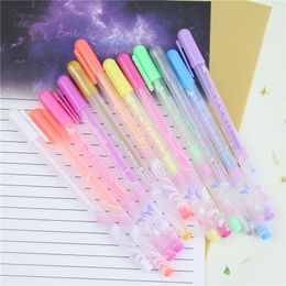 Wholesale-0.8mm Kawaii Candy Color Princess Style Multicolor Gel Ink Pen Escolar Stationery Papelaria School Office Supplies