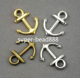 300Pcs Antique Silver Bronze Vintage Nautical Anchor Pendant Charms For Jewellery Making 19*15mm