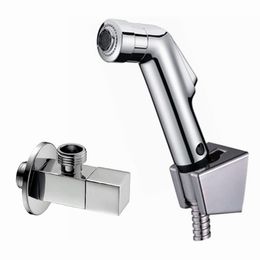 brass copper angle valve bathroom Sprayer ABS hand held shower and holder with toilet bidet shattaf spray toilet shower set BD111