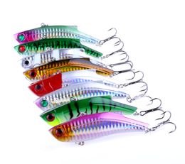 48pcs HENGJIA 27g/0.95oz Plastic VIB Lure Lead Inside Big Game Vibration Baits for Sea Fishing Lipless Minnow Crankbait Hook