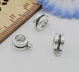 200Pcs Tibetan Silver Spacer Bail Beads Connector For Jewelry Makings Bracelet 10x4mm NEW