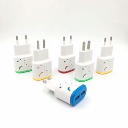 Big Dipper Pattern with Led 2 USB Ports 5V 1.0A Real Wall charger Adapter for Smart phone 100pcs/lot