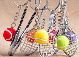 Mini Tennis Keychain Sports Style KeyChains Zinc Alloy Keyring Car Keyrings Kids Toy Novel Birthday Gift