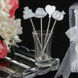 Wholesale 30set/lot Fashion Fairy Tale stainless steel fruit fork Wedding Favour Creative wedding gift Gift Box 4Pcs/ Set