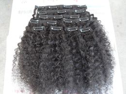 Brazilian kinky curly hair weft clip in unprocessed natural black Colour human virgin remy extensions can be dyed