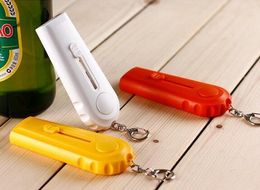 Creative Plastic Ejection Beer Bottle Opener Kitchen Tool with a Handy Key Chain