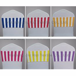 Colourful Spandex Stripe Chair Band Sashes 6 Colours For Your Choice 100PCS