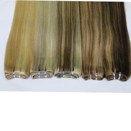 100 Body Wave Human Remy Hair Extensions P27/613 P8/613 P10/24 P18/613 Brazilian Piano Color Straight Weaving Weft 18"-24"