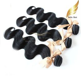 grade peruvian body wave 100 human hair weaves hair bundles nature Colour double weft bellahair