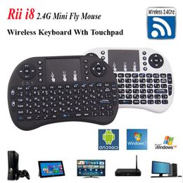 Fly Air Mouse Rii i8 English Keyboard Remote Control Touchpad Handheld Keyboards for TV BOX Laptop Tablet PC Built-in lithium-ion battery