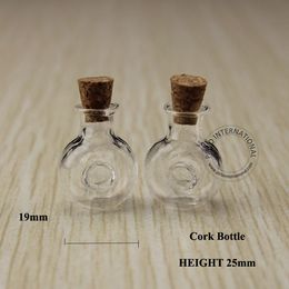 Hot Sale! 20pcs/lot 2ml Glass Cork Stopper Bottles, Popular Mini Wishing Bottle, Small Glass Vials, Free shipping