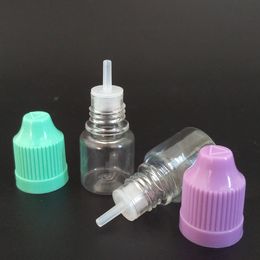 5000Pcs 3ml Mini Plastic Sample Dropper Bottles with Coloured ChildProof Lids Thin Tip for 3ml Ejuice Eliquid Oil Free Shipping DHL