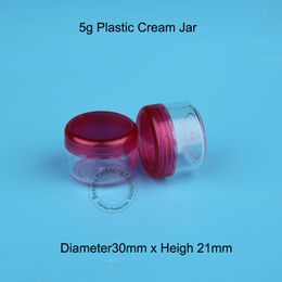 35pcs/Lot Promotion 5g Empty Plastic Cream Jar Small Women Cosmetic 1/6OZ Container Pot Mini Refillable Packaging Sample Vial