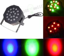 Led stage light 18x3W 54W 85-265V High Power RGB Par Lighting With DMX 512 Master Slave Led Flat DJ Auto-Controller 44 MYY