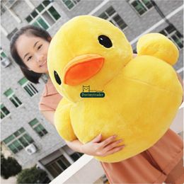 Dorimytrader 60cm x 55cm Giant Kawaii Soft Anime Yellow Duck Plush Toy Stuffed Cartoon Ducks Animal Pillow Kids Gift DY61784