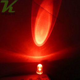 1000pcs 5mm rouge rond eau transparent LED lampe de lumière émettrice diode ultra-lumineuse plug-in bricolage kit de bricolage pratique angle grand angle