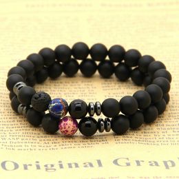 Top Quality 8mm Natural Matte Agate with Blue, Red, Purple Sea Sediment Imperial Stone Tiger Eye and Blue Veins Stone Beads Lucky Bracelets