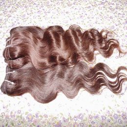 Dyed Light Brown Human Hair Extension 7A grade Peruvian Body wavy 20pcs/lot Soft Silky Texture Sexy Lady Beauty Shopping Cart Stock