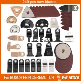 249 pcs oscillating multi tool saw blade accessories for multimaster power tool as Fein renovator tool,Dremel,TCH,metal cutting