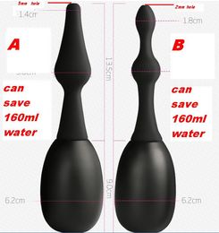 Anal Sex Toys 160ML Men and women with backyard anal cleaning enema silicone irrigator backyard black anal cleaning