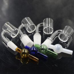 Newest Set of Quartz Thermal Banger+Colored glass carb cap 10mm 14mm 18mm Quartz Thermal Banger Nail Free Shipping