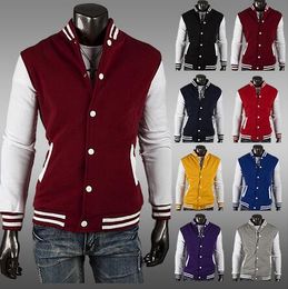 Free shipping Wholesales-8 Colours Premium Varsity College Letterman Baseball Jacket Uniform Jersey Hoodie Hoody M/L/XL/XXL