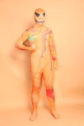 Scary Lycra Spandex Zentai Suit Pattern Halloween Costumes Fetish Zentai Suits For Party Celebration S M L XL XXL