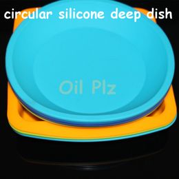 wholesale silicone tray Deep Dishes Circular Pan 8.5" friendly Non Stick Silicone Container Concentrate Oil BHO fda silicone tray free DHL