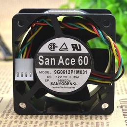SANYO 60*60*38 6cm 12V 0.35A 9G0612P1M031 4 wire double ball silent fan