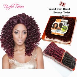 8inch wand curl bouncy twist crochet hair extensions ,Janet Collection synthetic braiding hair ombre crochet braiding hair for marley women