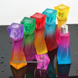 Gradient Bright colored alcohol lamp --glass hookah smoking pipe Glass gongs - oil rigs glass bongs glass hookah smoking pipe - vap- v