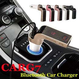 Cheapest 200pcs CAR G7 Bluetooth FM Transmitter MP3 With TF/USB flash drives Music Player SD and USB Charger Features colorful + Retail box