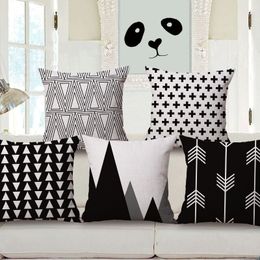 black and white throw pillow case geometriccojines decorativos modern nordic cushion cover for sofa chair couch