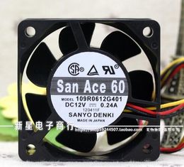 SANYO 109R0612G401 12V 0.24A 60*60*25 6CM 3 wire cabinet power dissipation fan