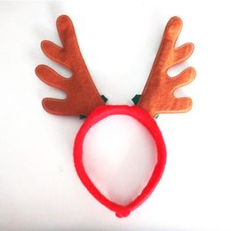 New 300pcs lot Christmas Reindeer Headband Cosplay Ornaments Red Reindeer Antler Headband Santa Hat for Christmas Day