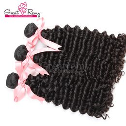 3 pçs / lote não processado Virgin Mongolian 8 ~ 30inch extensão de cabelo cor natural onda profunda cabelo humano cabelo duplo trama de cabelo ondulado pacotes