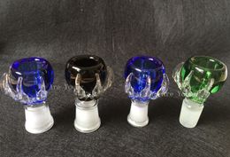 DHL free Thick Colourful Dragon Claw Glass Bowl Male or Female joint 14.4MM and 18.8MM For Glass Bong Water Pipes