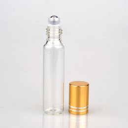 stahlsprühflaschen Rabatt Hohe Quanlity 10 ml Transparent Glassprayflasche leerer klarer nachfüllbarer Parfüm Zerstäuber mit Stahlkugel tragbaren Probenglasfläschchen B706