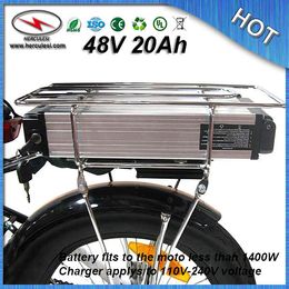 high capacity 1000W Electric Bicycle Battery 48V 20Ah Lithium Battery built in 13S 30A BMS 18650 cell + Charger FREE SHIPPING